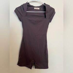 Qinsen gray Short Sleeve Romper